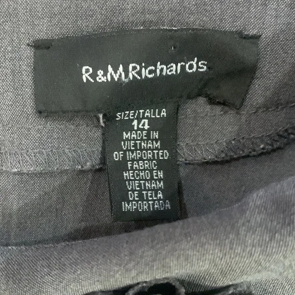 R&M RICHARDS GRAY DRESS WITH ROSETTES - Picture 2 of 6